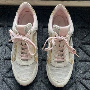 MICHAEL Michael Kors Pale Pink & Gold Women's Lace-Up Sneakers